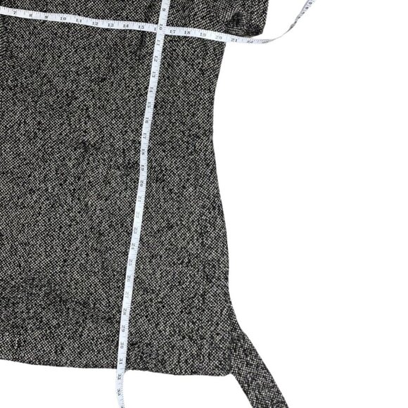 Jennifer Lopez Belted Tweed Knit Mini Dress Black/Tan Classy Button Back XL - Picture 5 of 8